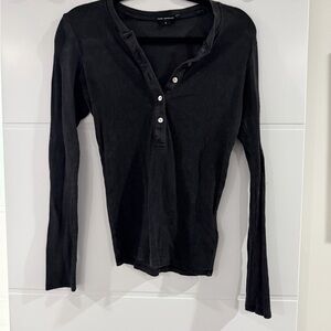 Good American Black Button Down Shirt